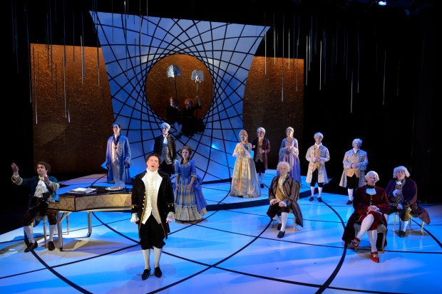 Ben Evett as Salieri, center, and the cast of "Amadeus." Andrew Billiant/Brilliant Pictures