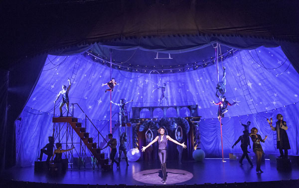 Patina Miller as the Leading Player sings "We've got Magic to do, just for you!"  Photo by Michael J. Lutch 