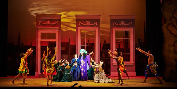 Sara (Sirena Abalian) and Aljana (Aubin Wise), center,  in a scene from Fiddlehead Theatre Company's  "A Little Princess." Fiddlehead Theatre Company/mattmckeephotography.com