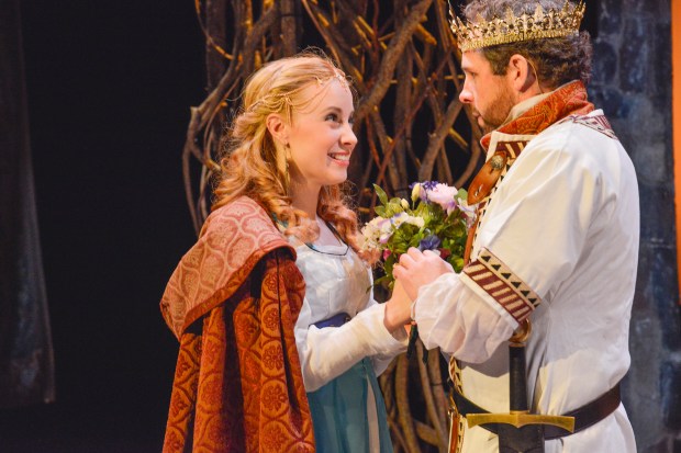 Erica Spyres as Guenevere and Ben Evett as Arthir in New Repertory Theatre's "Camelot." Photo: Andrew Brilliant/Brilliant Puctures