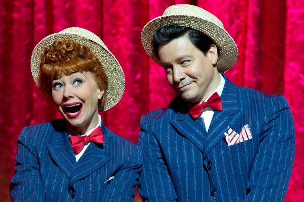 Sirena Irwin as Lucy and Bill Mendieta as Ricky I LOVE LUCY® LIVE ON STAGE (Photo by Jeremy Daniel)