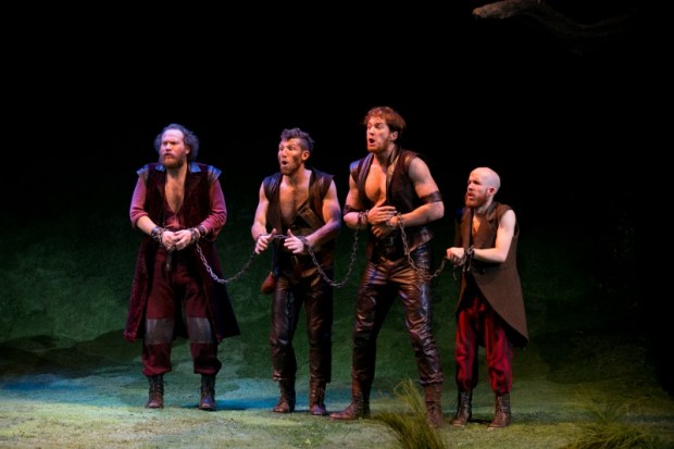 From the left Andy Grotelueschen, Zachary Eisenstadt. Jordan Dean and Jeremy Crawford in "The Heart of Robin Hood." Photo: Evgenia Eliseeva