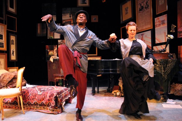 Johnhny Lee Davenport and Laura Latreille in Stoneham Theatre's "The Unbleached American." Photo: David Costa
