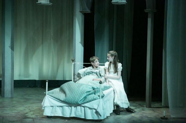 Dashiell Evett and Brigit Smith in a scene from Stoneham Theatre's "The Secret Garden." Photo: Mark S. Howard
