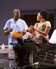 McKinley Belcher III and Miranda Craigwell in the Huntington Theatre Company production of Lydia R. Diamond's sharp new comedy Smart People directed by Peter DuBois, playing May 23 — June 29, 2014 at the South End / Calderwood Pavilion at the BCA. Photo: T. Charles Erickson 