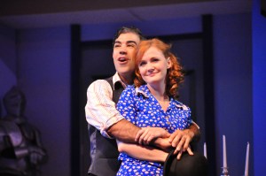 Joshua Holden as "Bill Snibson" and Jamie Buxton as "Sally Smith" from Reagle Music Theatre's production of Me and My Girl, running July 10-20th at the Robinson Theatre, Waltham.  www.reaglemusictheatre.com. Photos Courtesy Reagle Music Theatre/Herb Philpott