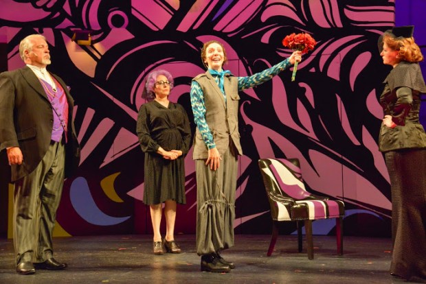 Malvolio (Fred Sullivan, Jr.), Maria (Sheree Alpert), Viola (Marianna Bassham) and Olivia (Kerry O'Malley) in Commonwealth Shakespeare Company Free Shakespeare On The Common "Twelfth Night".  Runs thru August 10. Directed by Steve Maler.  Photo by Andrew Brilliant/Brilliant Pictures. 