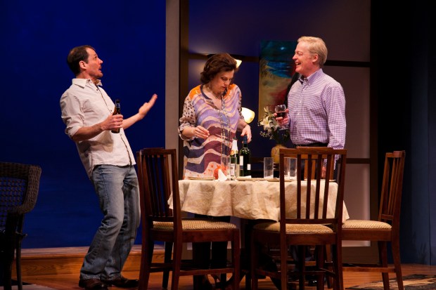 Joey Collins, Carolyn Baeumler, and Allyn Burrows in a scene from "Oceanside."  Photo by Meghan Moore.