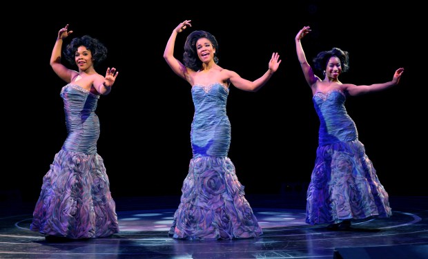 The Dreams, Bryonha Marie Param (Effie), Britney Coleman (Deena), and Destinee Rea (Lorrelll) in North Shore Music Theatre's production of Dreamgirls running June 2 - 14, 2015. Photo©Paul Lyden