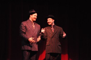 Daniel Forest Sullivan (left) and Aaron Dore perform "Brush Up Your Shakespeare". Herb Philpott, Reagle Music Theatre  