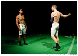 Anthony Goss( Marcus) and Alex Molina (Young Mike) in "Colossal." (Photo by Liza Voll)