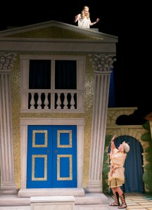 Devin Bean, top, and Chip Phillips in "A Funny Thing Happened on the Way to the Forum." Photo: Mark S. Howard