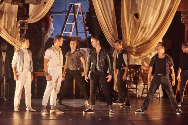 The Sharks and Jets face off in Fiddlehead Theatre Company's production of West Side Story at the Strand Theatre. Courtesy Fiddlehead Theatre Company/Matt McKee Photo”