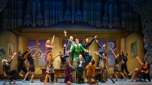 The Company in a scene from "Elf" at the Citi Wang Theatre. . Photo by Amy Boyle