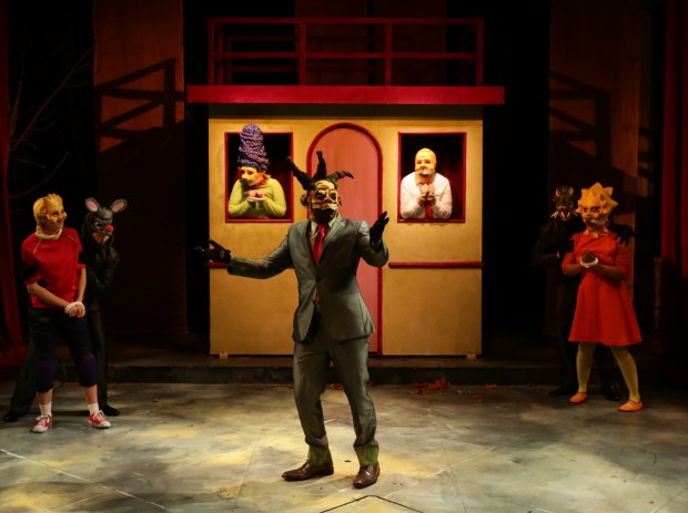 The cast of "Mr. Burns,a Post-Electric Play" at the Lyric Stage Company. Photo: Mark S. Howard