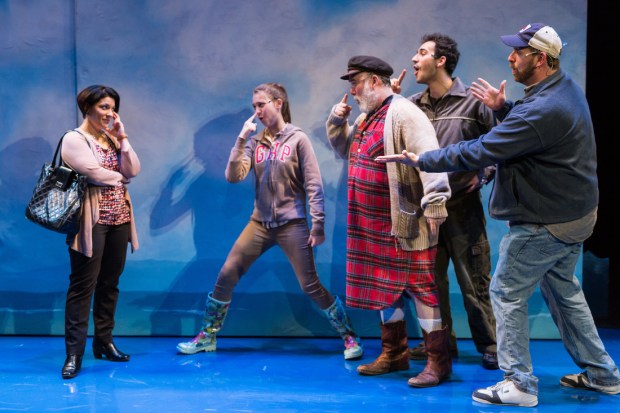 Ceit Zweil*, Brigit Smith, William Gardiner*, Felix Teich*, and Bryan T. Donovan* in Lobster Girl (2016). Photo Credit: Nile Scott Shots/Nile Hawver. 