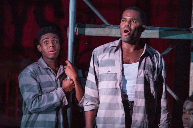 Wakeen Jones and De'Lon Grant in “The Scottsboro Boys.” Photos by Nile Hawver / Nile Scott Shots. 