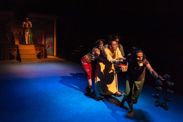 (From Left to Right) Thomas Derrah, Lynn R. Guerra, Shanae Burch, Jesse Garlick & Harsh J. Gagoomal in JOURNEY TO THE WEST. . Photo: A.R. Sinclair Photography. 