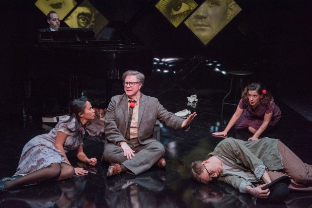 L-R: Carla Martinez, Brad Daniel Peloquin, Jake Murphy, and Christine Hamel in “Brecht on Brecht.” Andrew Brilliant / Brilliant Pictures.   
